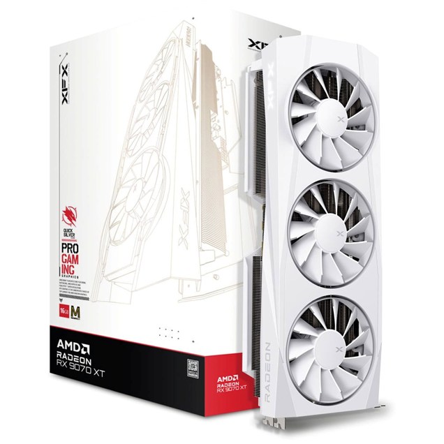 XFX Radeon RX 9070 XT Quicksilver White Magnetic Air 16GB GDDR6 Graphics Card