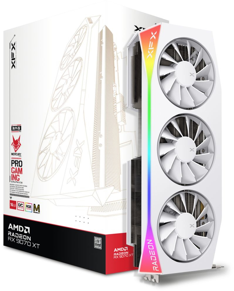 XFX Mercury Radeon RX 9070 XT White Magnetic Air Edition 16GB OC