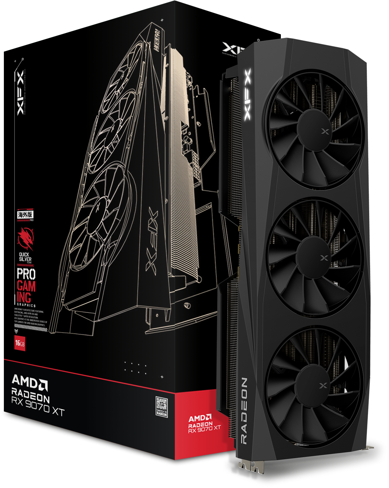 XFX Quicksilver Radeon RX 9070 XT Gaming Edition 16GB Graphics