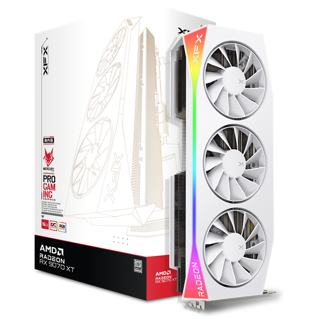 XFX Radeon RX 9070 XT Mercury White OC 16GB GDDR6 Graphics Card