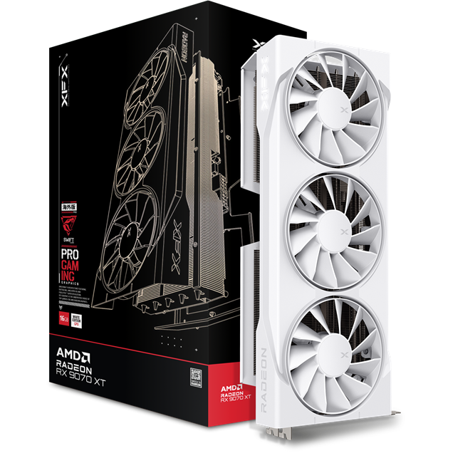 XFX Radeon RX 9070 XT Swift White 16GB GDDR6 Graphics Card