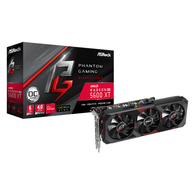 ASRock Radeon RX 5600 XT Phantom Edition OC 6GB Graphics Card