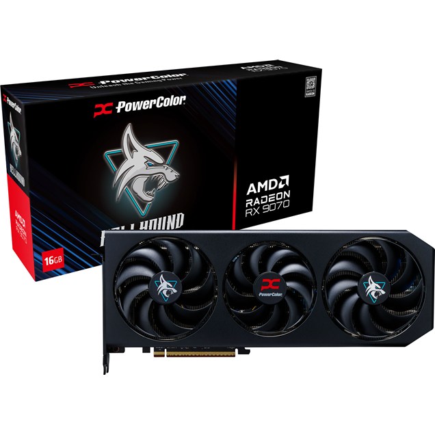 PowerColor Radeon RX 9070 HellHound OC 16GB GDDR6 Graphics Card
