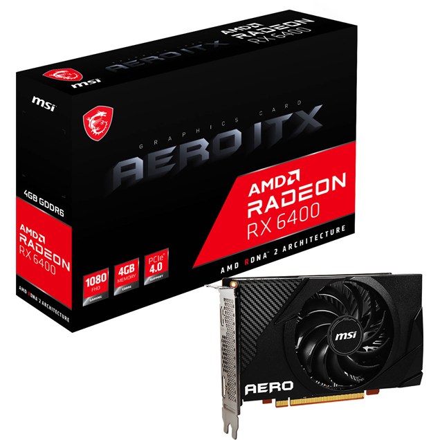 MSI Radeon RX 6400 AERO ITX 4GB Graphics Card