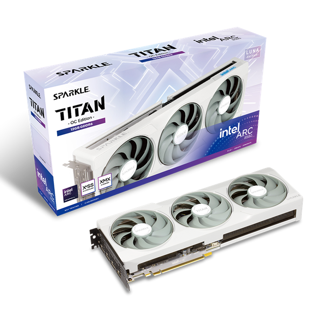 SPARKLE Intel Arc B580 TITAN Luna OC 12GB GDDR6 Graphics Card
