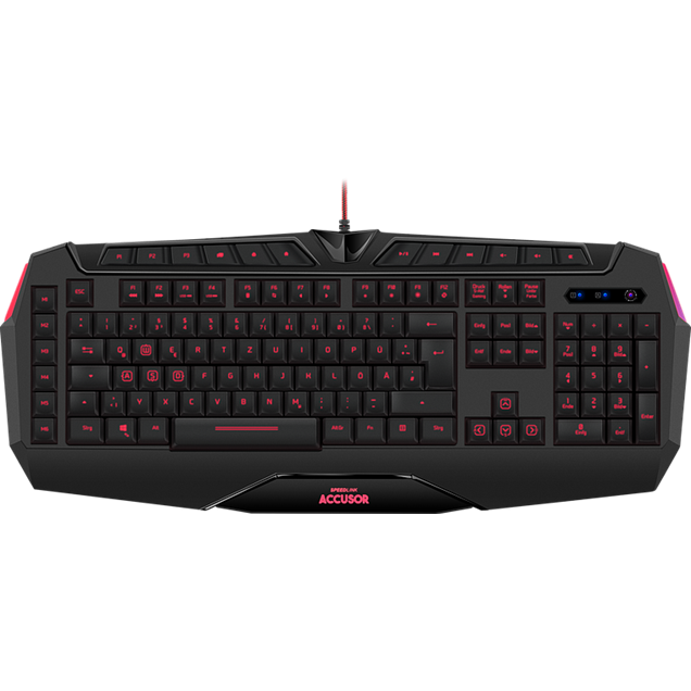 SPEEDLINK Accusor Advanced Full-Size Membrane Gaming Keyboard with 3-Colour LED Backlighting and Internal Profile Memory, UK Layout (Black)