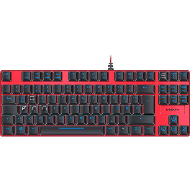 SPEEDLINK Ultro Illuminated Frameless Mechanical Gaming Keboard, UK Layout (Red/Black)