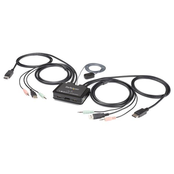StarTech.com 2 Port DisplayPort KVM Switch with Built-In Cables