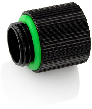 Bitspower G1/4 inch IG1/4 inch 15mm Extender Fitting in Glorious Black - Twin Pack