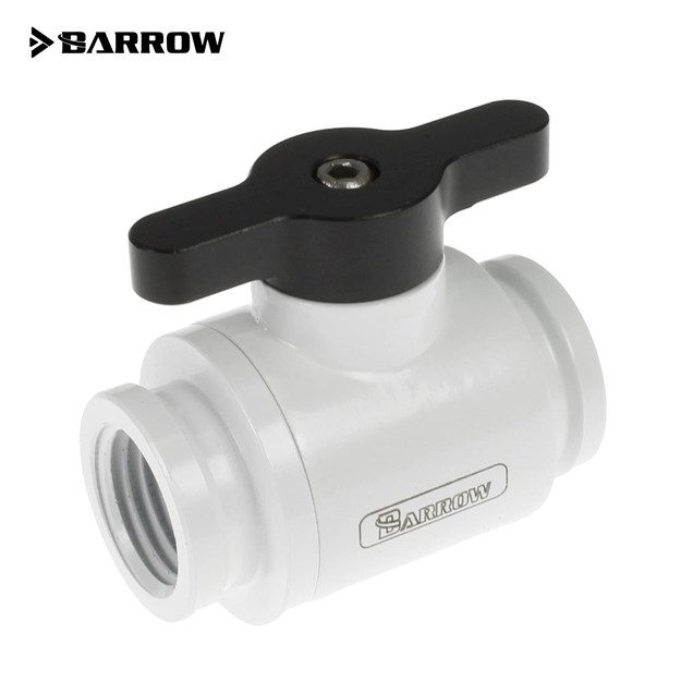 Barrow G1/4 Mini Ball Valve with Black Handle in White