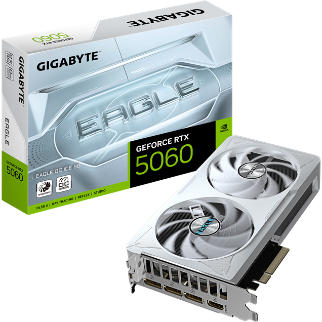 Gigabyte GeForce RTX 5060 EAGLE ICE OC 8GB GDDR7 Graphics Card