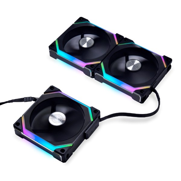 Lian-Li UNI SL120 V2 ARGB 120mm Fan Kit in Black, Fan Triple Pack with Controller