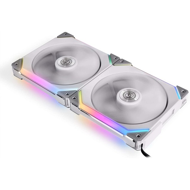 Lian-Li UNI SL140 Dual Pack 140mm ARGB Chassis Fans, White, with Controller