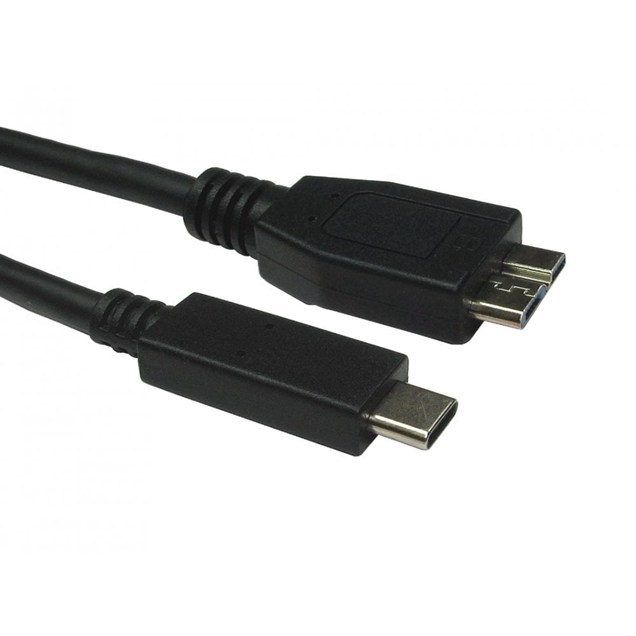 Cables Direct 3m USB 3.0 Male Type-C to Male Micro B Cable in Black