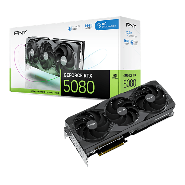 PNY GeForce RTX 5080 OC 16GB GDDR7 Graphics Card