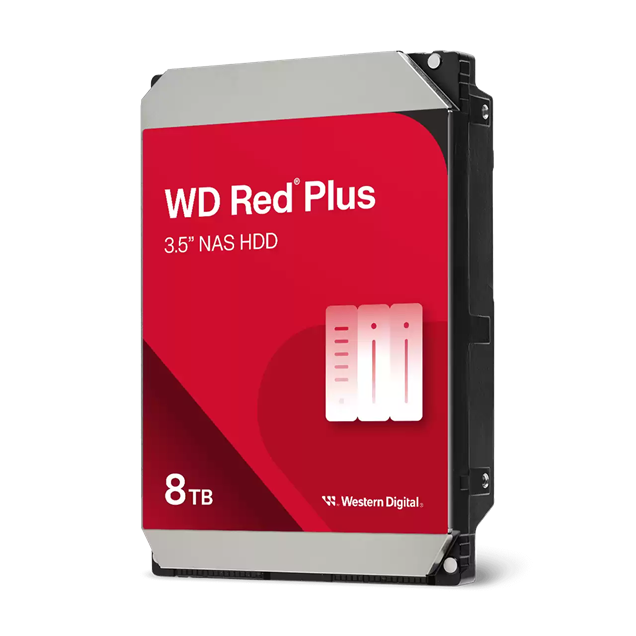 8TB Western Digital Red Plus 3.5" SATA III Hard Drive - 5640RPM, 256MB Cache