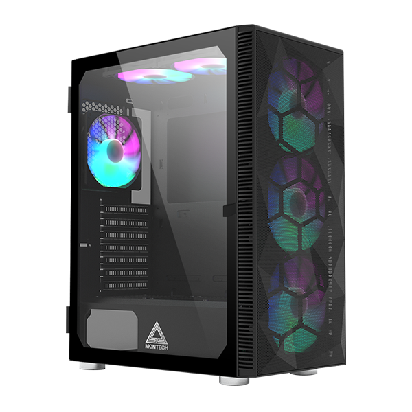 Montech X3 Mesh Mid Tower Gaming Case - Black USB 3.0