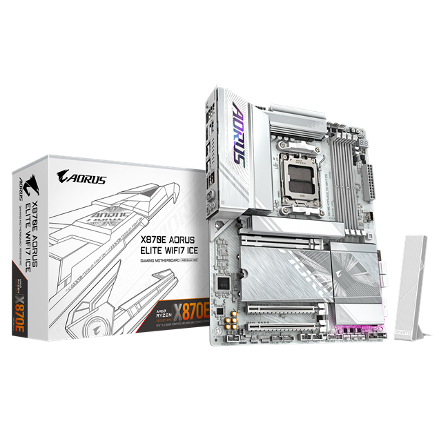 Gigabyte X870E AORUS ELITE WIFI7 ICE ATX Motherboard for AMD AM5 CPUs
