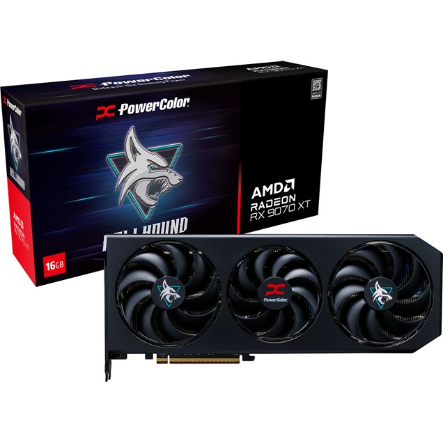PowerColor Radeon RX 9070 XT HellHound OC 16GB GDDR6 Graphics Card