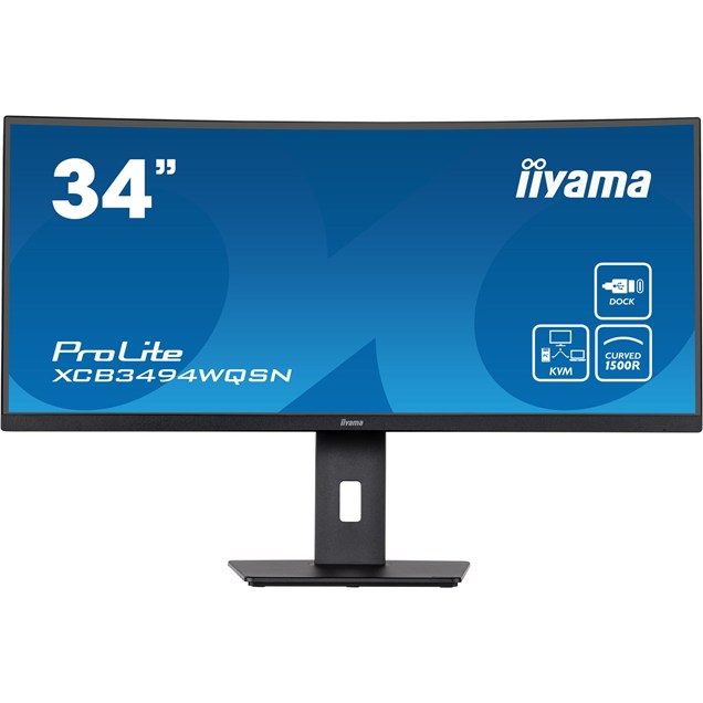 iiyama ProLite XCB3494WQSN 34" 1440p (QHD) Curved Monitor - VA, 120Hz, 0.4ms, DP
