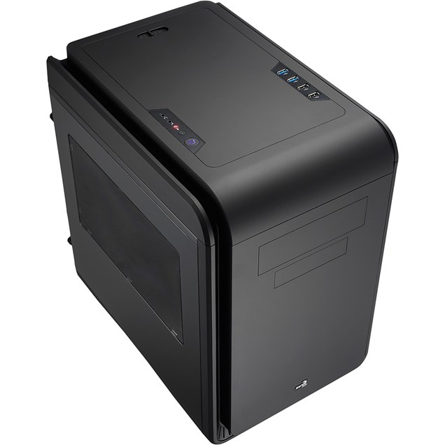 Aero Cool Dead Silence Windowed Mini Tower Gaming Case - Black 