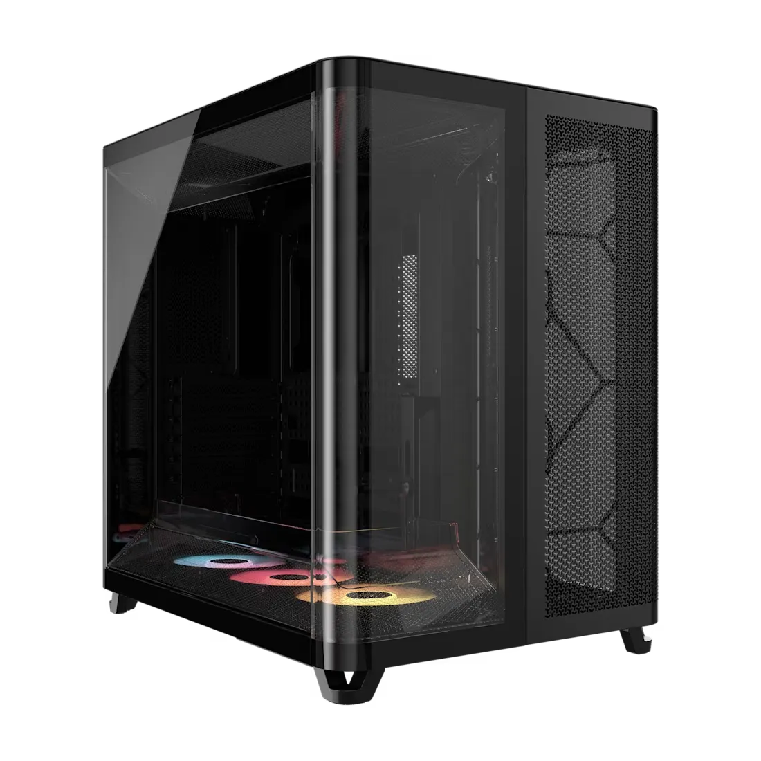 CORSAIR FRAME 4000D Modular Mid–Tower ATX PC Case – Flusso d'aria elevato, sistema di montaggio ventole InfiniRail™, ASUS BTF, MSI Project Zero, Gigabyte Project Stealth – Bianco