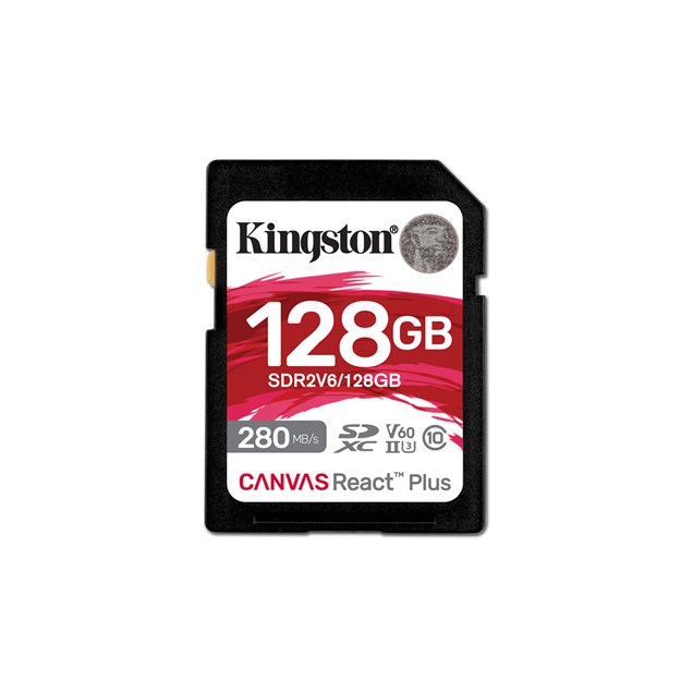 128GB Kingston Canvas React Plus V60 SD Class 10 SD Card 