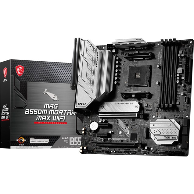 MSI MAG B550M MORTAR MAX WIFI mATX Motherboard for AMD AM4 CPUs