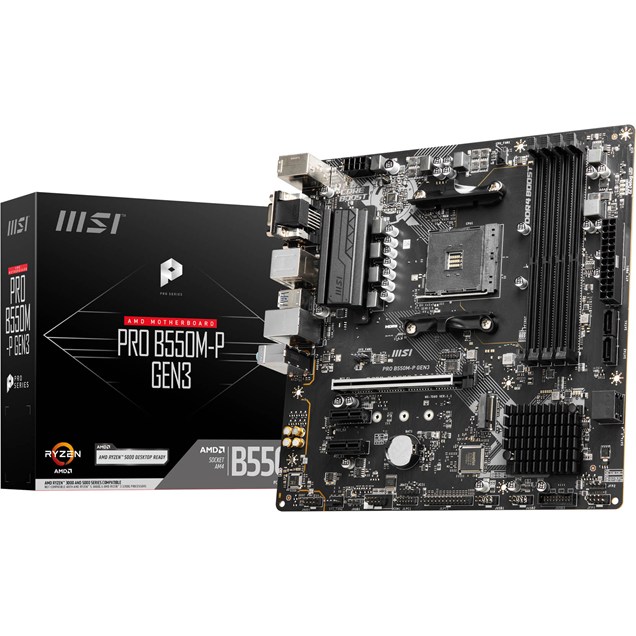 MSI PRO B550M-P GEN3 Motherboard, mATX, AMD Socket AM4, B550 Chipset *Open Box*