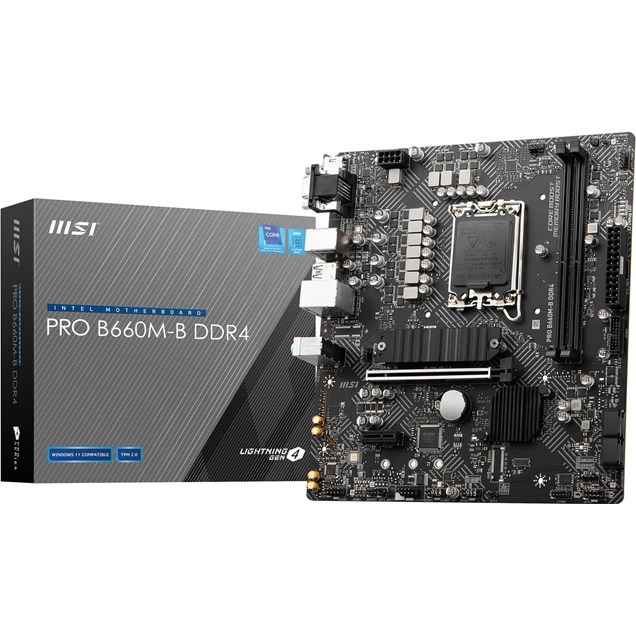 MSI PRO B660M-B mATX Motherboard for Intel LGA1700 CPUs