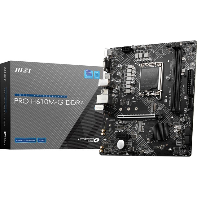 MSI PRO H610M-G DDR4 mATX Motherboard for Intel Socket 1700 CPUs