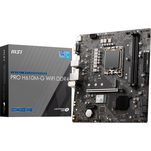 MSI PRO H610M-G WIFI DDR4 mATX Motherboard for Intel LGA1700 CPUs