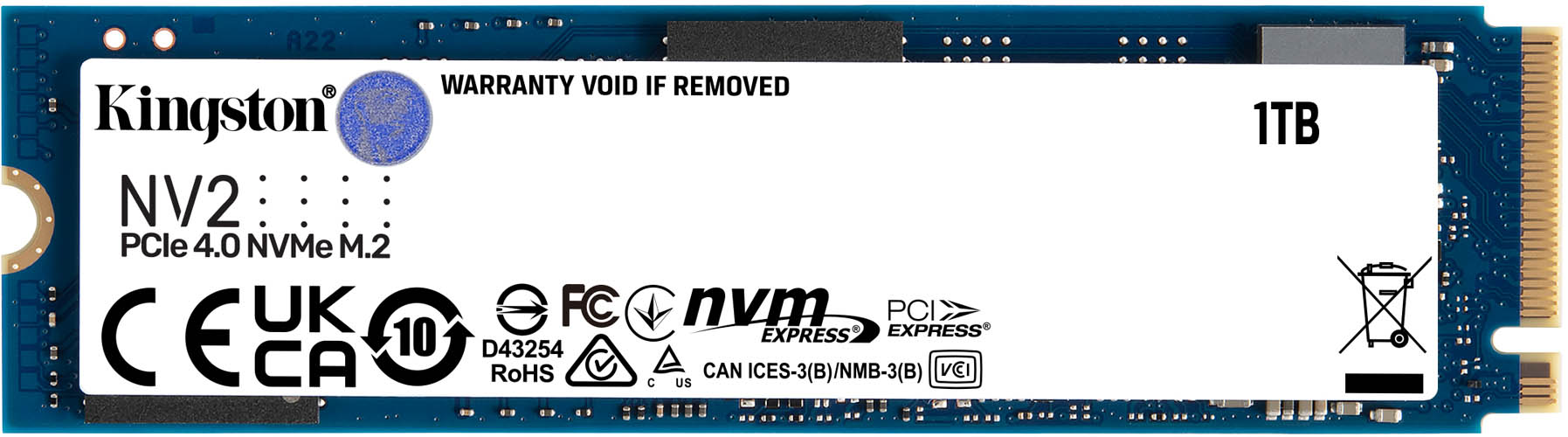 Kingston NV2 1TB SSD, M.2-2280, PCIe Gen4 x4 NVMe - CCL Computers