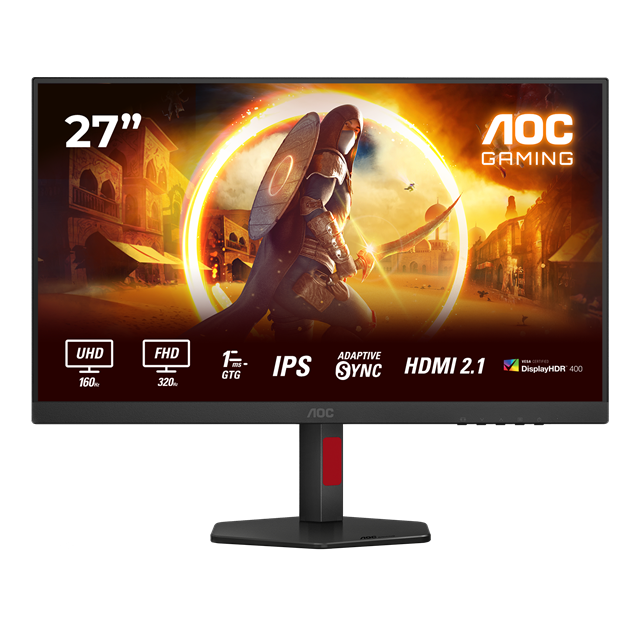 AOC U27G4R Dual Frame 27" 4K Gaming Monitor - IPS, 400 nits, 160Hz, 1ms, HDMI