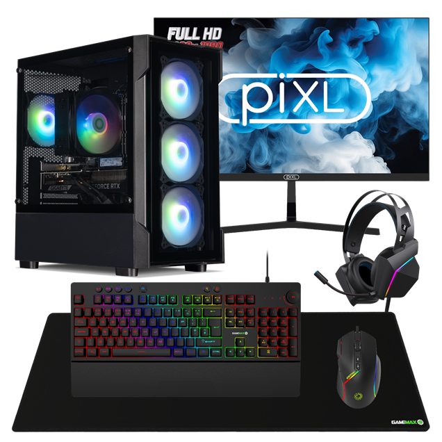 Horizon Ryzen 5 RTX 5070 Pre-built Gaming PC bundle with Monitor and accessories