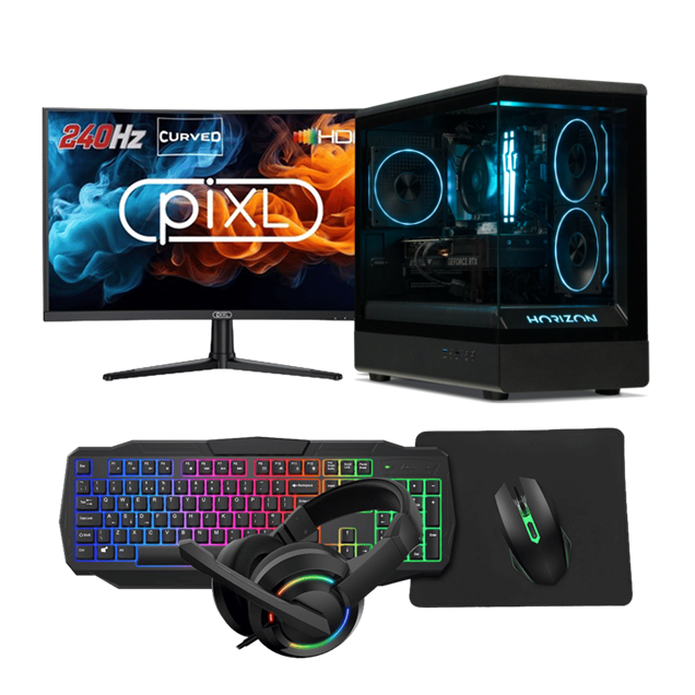 Horizon Starter Bundle Ryzen 5 RTX 5060 Pre-built Gaming PC with Monitor and Accessories