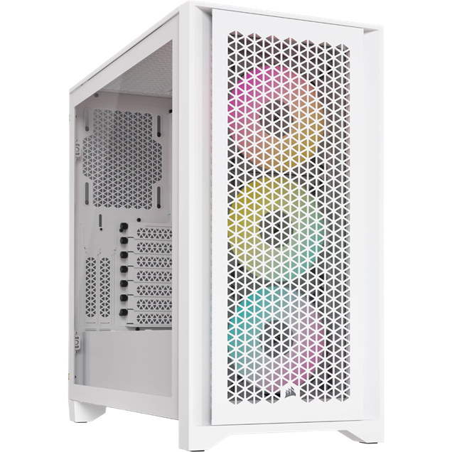 Corsair iCUE 4000D RGB AIRFLOW Mid Tower Gaming Case - White 