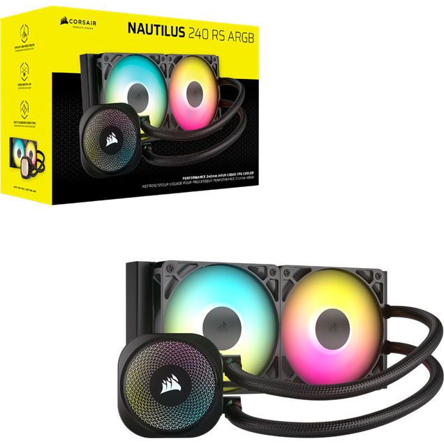 Corsair NAUTILUS 240 RS 240mm ARGB AiO Liquid CPU Cooler in Black