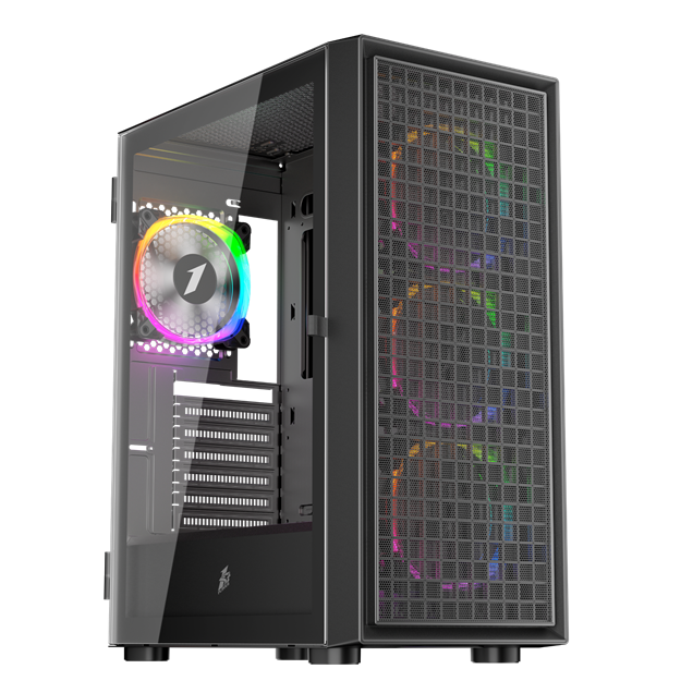 1st Player Go6 RGB Mid Tower Gaming Case - Black 