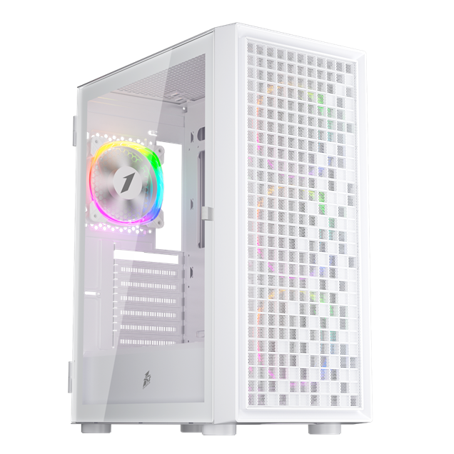 1st Player Go6 RGB Mid Tower Gaming Case - White 