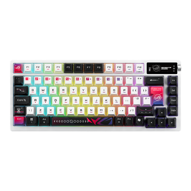 ASUS ROG Azoth X 75pc Mechanical Gaming Keyboard in White with ROG NX Snow V2 Switches
