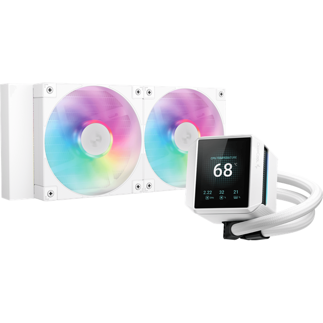 DeepCool MYSTIQUE 240 WH ARGB 240mm AiO Liquid CPU Cooler in White