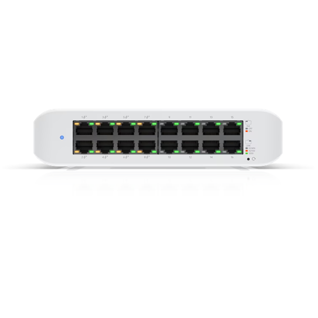 Ubiquiti Networks USW-Lite-16-PoE 16-Port Gigabit PoE+ Mini Switch 