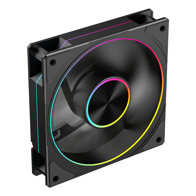 Powercool Airflow Reverse 120mm ARGB Black 4-Pin PWM PC Cooling Fan