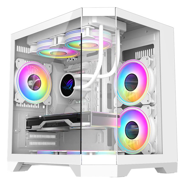 CiT DS240 Micro Tower Gaming Case - White 