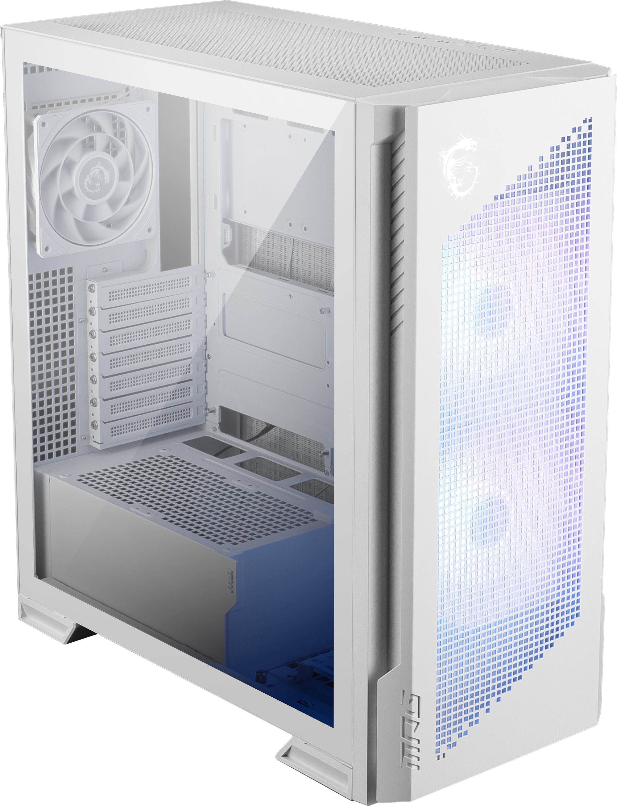 MSI MPG VELOX 300R AIRFLOW PZ WHITE E-ATX Mid Tower Gaming Case in