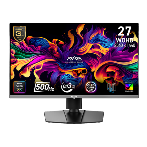 MSI MAG 272QP QD-OLED X50 27" Gaming Monitor - QD-OLED, 500Hz, 0.03ms, HDMI, DP