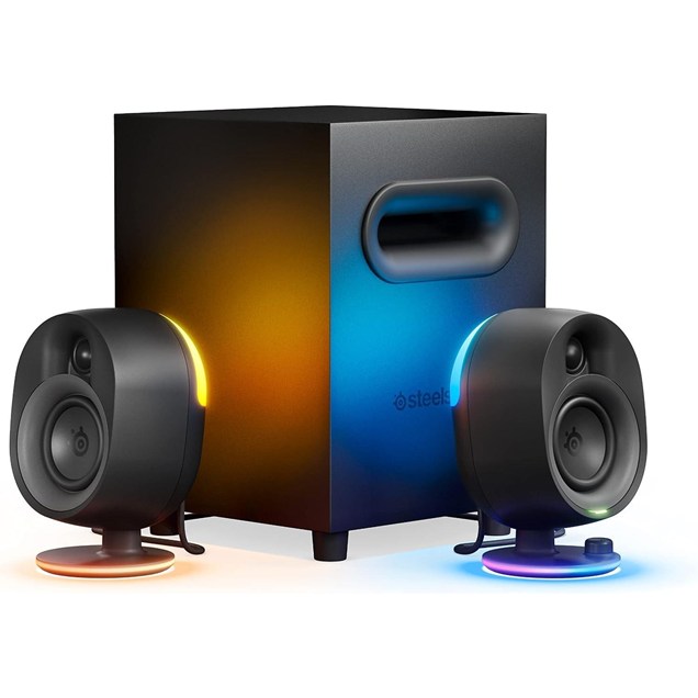 SteelSeries Arena 7 Illuminated 2.1 Gaming Speakers - Black